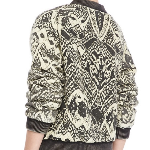 Free People Quilted Printed Bomber Jacket - Picture 3 of 5
